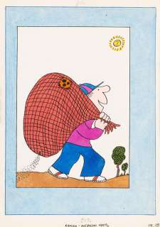 Bohdan Butenko (1931 - 2019) | Bohdan Butenko | "Szedł Grześ przez wieś" - ilustracja do wiersza Jana Brzechwy | Desa Unicum