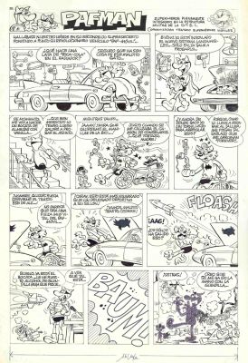 Joaquín Cera | Summer Sale (Ends August 31) // 2 Original pages / Pafman: El Lanzamisiles – Tomo «Lo mejor de Pafman» (dedicated) – Cera | Origin Of Comics