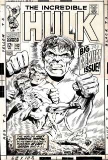Frank Giacoia, Marie Severin - Incredible Hulk #102 Large Art Cover (First Issue!- 1967)