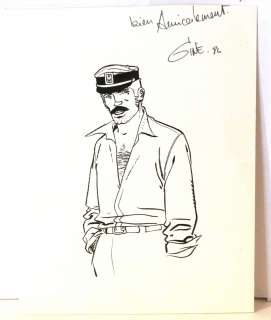 Gine - Dessin Dessin  Ã  l’encre noire du capitaine Sabre signé sur papier épais et [...] | Arthema Auction