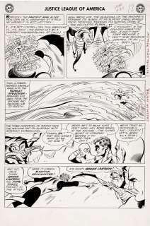 Bernard Sachs , Mike Sekowsky - Justice League of America #20 P 11 (Flash & Green Lantern Using Their Powers, with Martian Manhunter!) Large Art - 1963