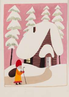 Zdzisław Witwicki (1921 - 2019) | Zdzisław Witwicki | Święty Mikołaj, projekt kartki świątecznej | Desa Unicum