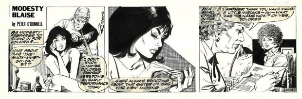 Enric Badia Romero | Modesty Blaise: The Vanishing Dollybirds – Original daily strip #4047 – Romero | Origin Of Comics