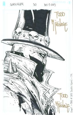 Gunslinger Spawn #50 1:1000 ORIGINAL ART SKETCH by Todd McFarlane INSCRIBED 1/1