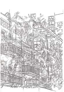 Geof Darrow - Hit-Girl 4 cover – Pencils – Image size 18.5 x 11 Inches
