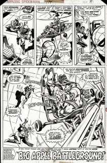 Jim Mooney, Ross Andru - Amazing Spider-Man #174 Last Page 2/3 Splash (Early Punisher Appearance As He & Spider-Man Battle the Hitman To Save Jjj!) 1977