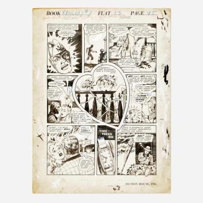 Lot 276 - Maurice Whitman, Rangers #7 Story Page 45 Original Art (Fiction House, 1941) | Landry Pop Auctions