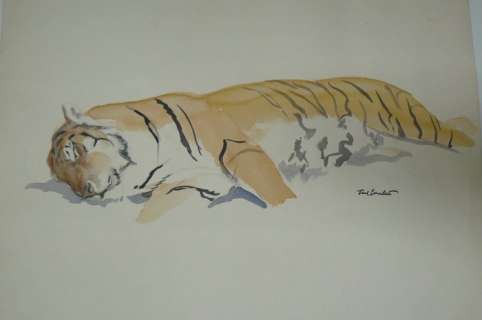 Cuvelier, Paul | 2 Dessins original couleur  - Tigre | Catawiki