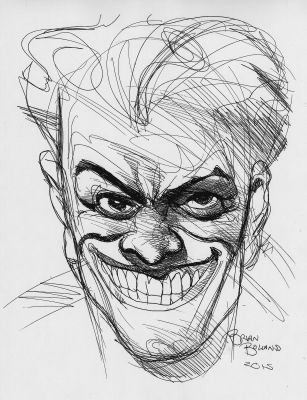 Brian Bolland | BRIAN BOLLAND 2015 JOKER HEAD DRAWING  | Tri-State Original Art