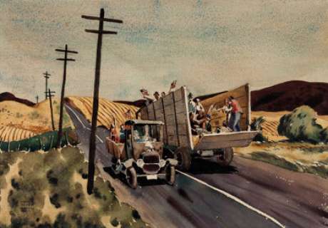 Winfield Scott Hoskins - Dust Bowl Painting Original Art (c. 1930s). A moving, large-scale evocation of rural - | Heritage