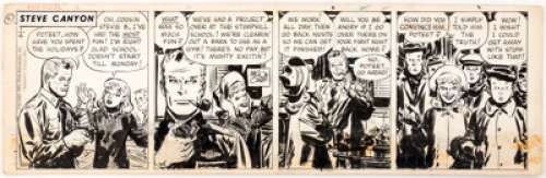 Milt Caniff Steve Canyon Daily Comic Strip Original Art dated 1-4-57 (Field Enterprises, 1957). Steve and - | Heritage