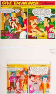 Jay Lynch Playboy "Give ’Em An Inch" and Nard n’ Pat Comic Strip Color Roughs and Color Guides - | Heritage