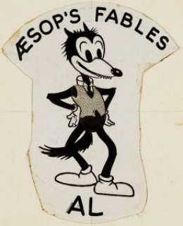 Aesop’s Fables #21 "Al" Promotional Pin  Illustration Original Art and Pinback Button (Wester... (Total:  2) | Heritage