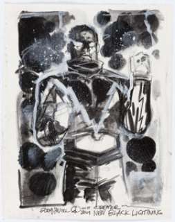 Eddy Newell - Black Lightning Illustration Original Art  (2001).... | Heritage