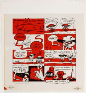Steven Weissman (as Ribs) Yikes! #1 Complete 1-Page Story Original Art with Overlay Plate Group of 2 (Weissman, -