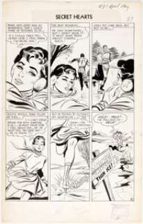 Secret Hearts #27 Story Page 4 Original Art (DC, 1955). From the cover featured story "The Sweethearts‘ -