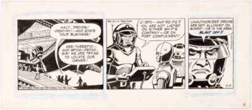 Russ Manning Star Wars Daily Comic Strip dated 5-5-79 Original Art (LA Syndicate, 1979). Artoo and Threepio - | Heritage