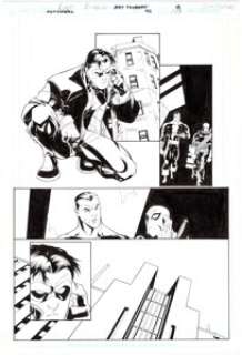 Carlo Barberi and Art Thibert The Outsiders #45 Page 18 Original Art (DC, 2007). Robin investigates while Black -