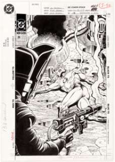 Rick Hoberg and Will Blyberg New Gods #26 Cover Original Art (DC, 1991). Lightray lies seemingly dead at the -