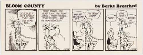 Berke Breathed Bloom County Daily Comic Strip Original Art dated 5-31-89 (Washington Post, 1989)....