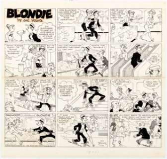 Paul Fung Jr. Blondie Sunday Comic Strip Original Art dated 11-6-66 (King Features Syndicate, 1966)....