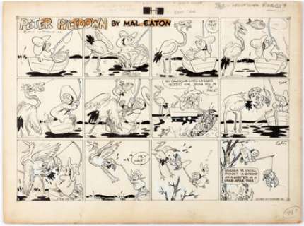 Mal Eaton Peter Piltdown Sunday Comic Strip Original Art dated 3-25-45 (N. Y. Tribune, 1945).... | Heritage