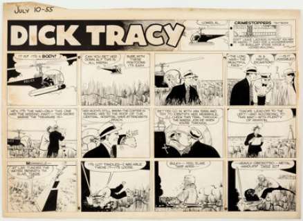 Chester Gould Dick Tracy Sunday Comic Strip Original Art dated 7-10-55 (Chicago Tribune, 1955).... | Heritage