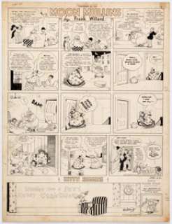 Frank Willard Moon Mullins and Kitty Higgins Sunday Comic Strip Original Art dated 12-20-30 (Chicago ... | Heritage