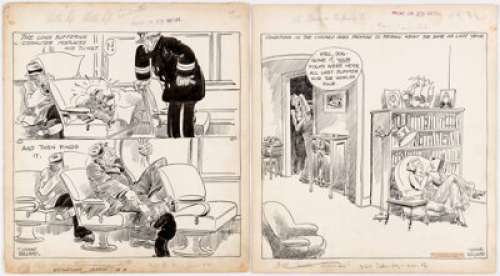 Gaar Williams Wotta Life! Wotta Life! and A Strain on the Family Tie Daily Single-Panel Comic Strips O... (Total: 3 Original Art) | Heritage