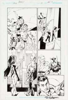 Mark Bagley, Rob Hunter, Marlo Alquiza, and Walden Wong Justice League of America #41 Story Page 25 Original Art (...