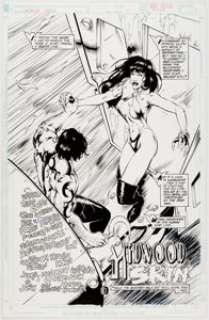 Karl Moline and Jason Temujin Minor Vampirella Strikes #3 Splash Page 1 Original Art (Harris Comics, 1996)....