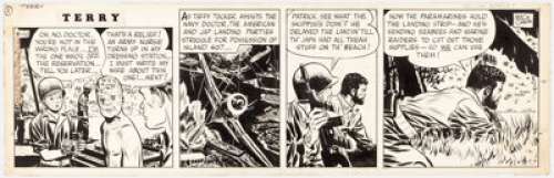 Milton Caniff Terry and the Pirates Daily Comic Strip Original Art dated 8-10-43 (News Syndicate Co., Inc., 1943).... | Heritage