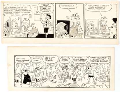 Dan DeCarlo with Stan Lee Willie Lumpkin Daily Comic Strip Original Art Group of 2 (Publishers Syndicate, c. 1959-... (Total: 2 Original Art) | Heritage