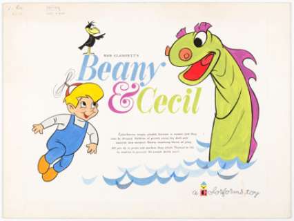 Colorforms Artist Bob Clampett’s Beany & Cecil Cartoon Kit Colorforms Box Cover Painting Original Art and Press Pr... (Total: 2 Original Art) | Heritage