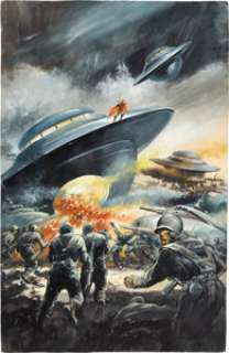 Utopia Zukunftsroman #342 "Atomfluch im Blut" (Atomic Curse in the Blood) Cover Painting Original Art (Erich Pabel Ver... | Heritage