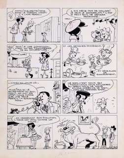 Greg | Fleurette, planche-gag n°146 à l’encre de Chine… | AZ auction