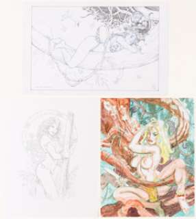 Dan Brereton, Mitch Foust, and Others - Jungle Girl Sketches Original Art Group of 5 (c. 2003-2005).... (Total: 5 Original Art)
