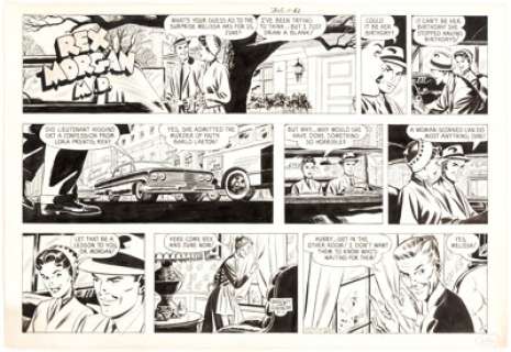 Marvin Bradley and Frank Edgington Rex Morgan, M.D. Sunday Comic Strip Original Art dated 2-11-62 (Field Enterpris...