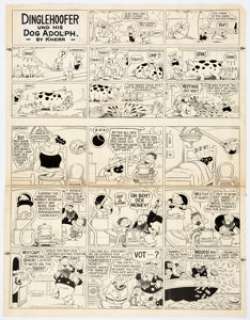 Harold Knerr The Katzenjammer Kids and Dinglehoofer und his Dog Adolph Sunday Comic Strip Original Art dated - | Heritage