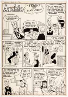 Harry Lucey Archie Annual #8 Complete 4-Page Story "Fright for Sore Eyes!" Original Art (Archie, - | Heritage