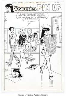 Dan DeCarlo and Rudy Lapick Archie Giant Series Magazine #168 Pin-Up Veronica Original Art (Archie, 1970). - | Heritage