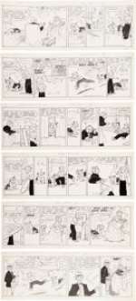 Edwina Dumm - Cap Stubbs and Tippie Daily Comic Strip Original Art Group of 6 (The George Matthew Adams Service, 1958).