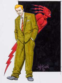 Dave Johnson - Johnny Thunder Illustration Original Art (1999). Johnny Thunder and Thunderbolt by Dave Johnson, as -
