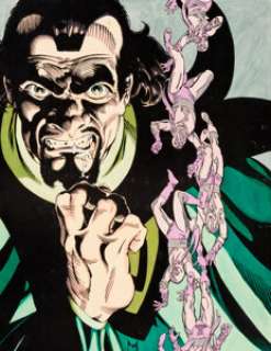 Marcus David - Hand-Colored Baron Mordo Print (c. 1980s). Marcus David painted over one of the printed plates from -