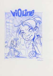 Krings | Violine, illustration à l’encre bleue et à la… | AZ auction