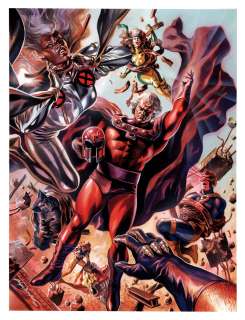 Felipe Massafera - Resurrection of Magneto #4 Large Cover Painting (Magneto Battles Storm, Rogue, Wolverine, Beast, Cyclops, Colossus, & Jean Grey!)!)