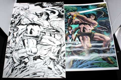 Scott Reed - Conan Fighting a Serpent - Large Art For Print - Signed