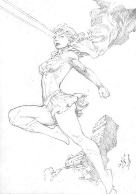 Ed Benes | Super Girl - 09"x12" Pencil | Ed Benes