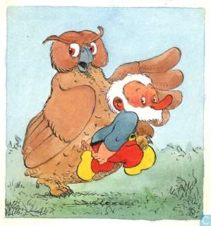 Dulieu, Jean (Oort, Jan Van) | Original published illustration in colour  - Paulus the woodgnome  - Oehoeboeroe and Pieter | Catawiki