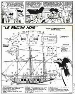 Planche originale 28 du tome 16 de BARBE-ROUGE - La captive des Mores - par Victor HUBINON